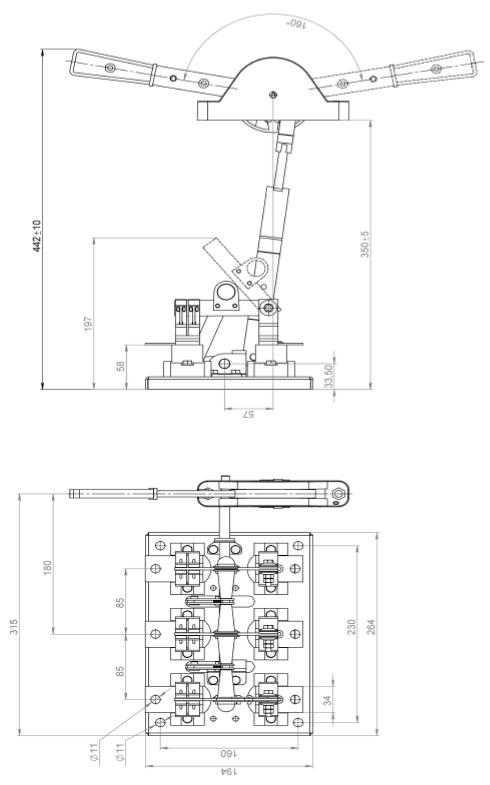 габаритные размеры Разъединитель РЕ19-37 31140 400