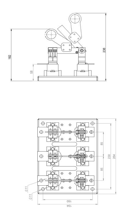 габаритные размеры Разъединитель РЕ19-39 31160 400А
