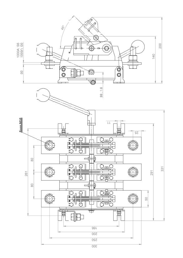 габаритные размеры Разъединитель РЕ19-41 31150 1000А