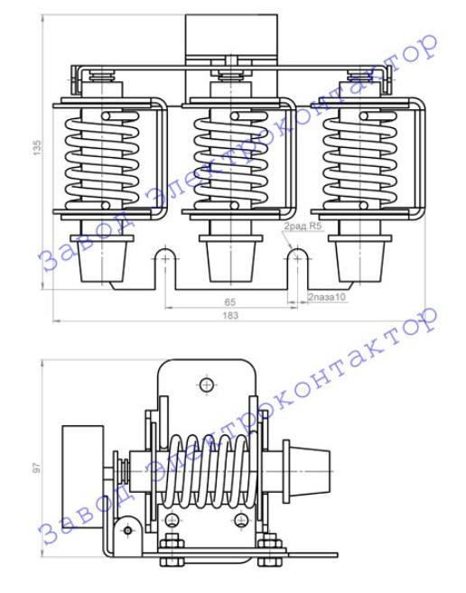 Внешний вид, габаритные и установочные размеры реле тока РЭО-401 320А установочные размеры реле тока РЭО-401 320А