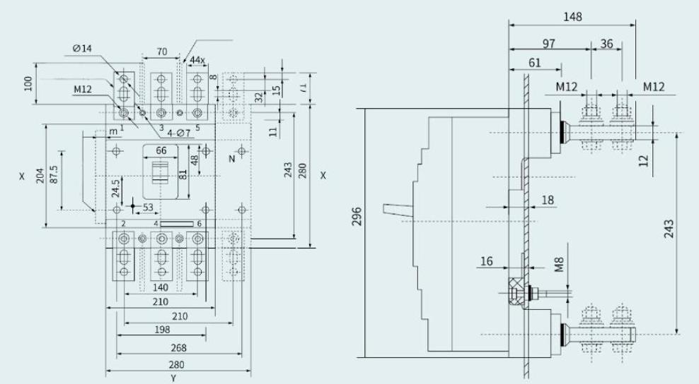 Выключатель А-3794 800А выдвижной